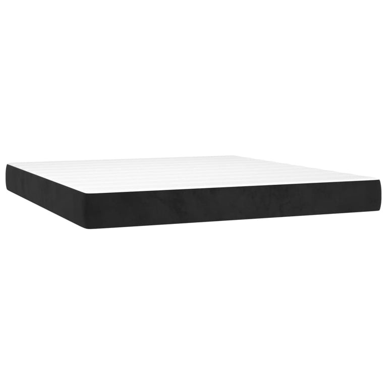 Boxspring met matras fluweel zwart 160x200 cm