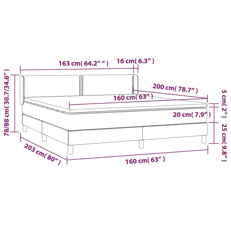 Boxspring met matras fluweel zwart 160x200 cm