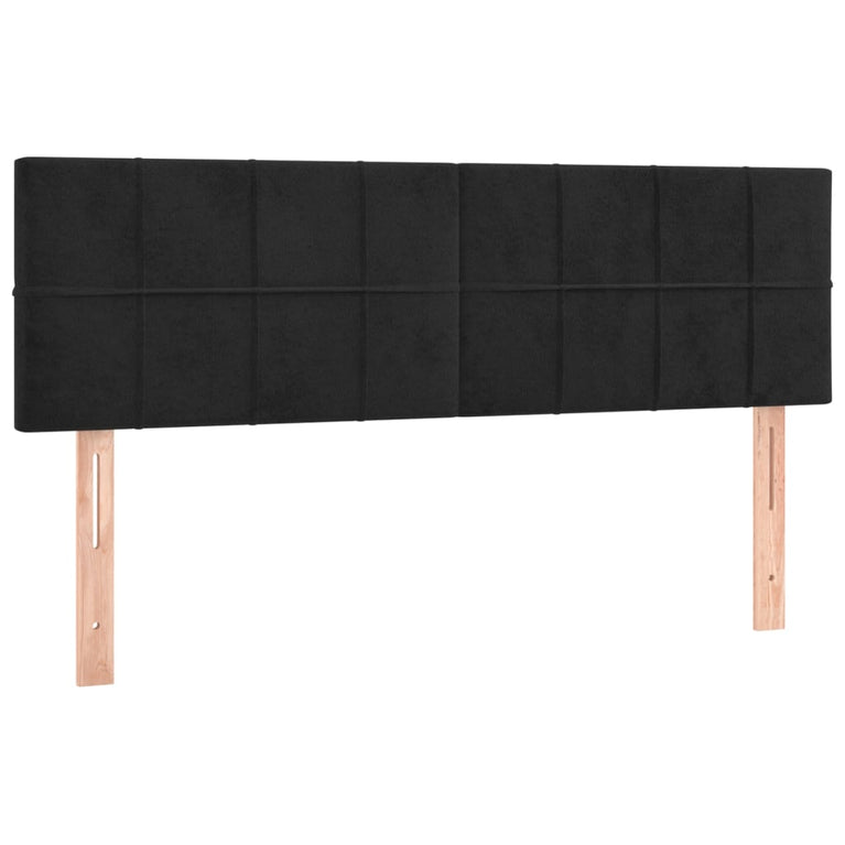 Boxspring met matras fluweel zwart 140x200 cm