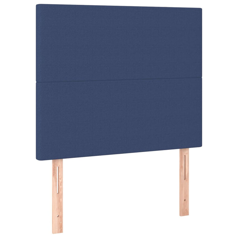 Boxspring met matras stof blauw 80x200 cm