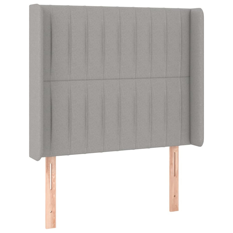 Boxspring met matras en LED stof lichtgrijs 80x200 cm