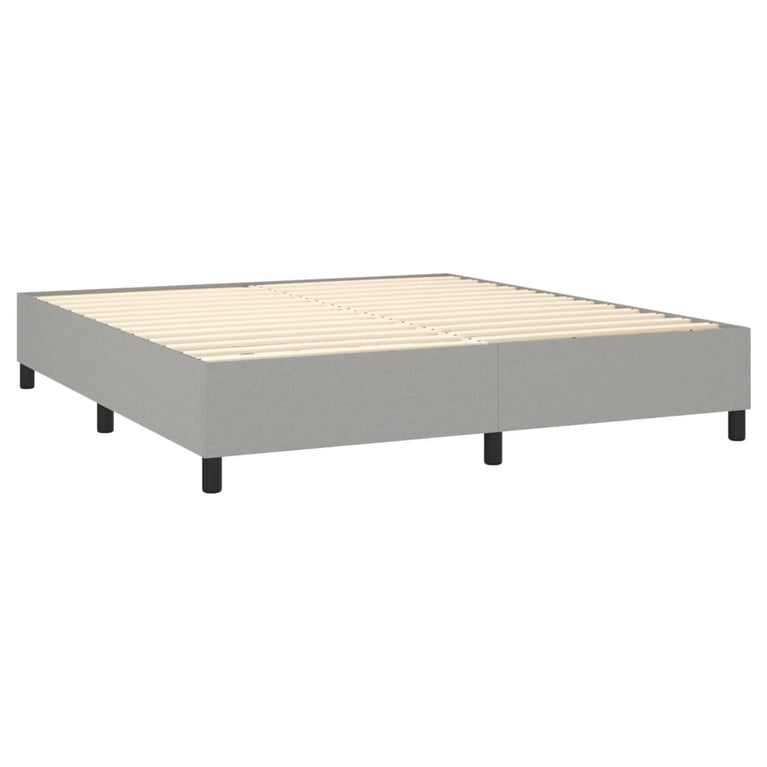 Boxspring met matras en LED stof lichtgrijs 160x200 cm