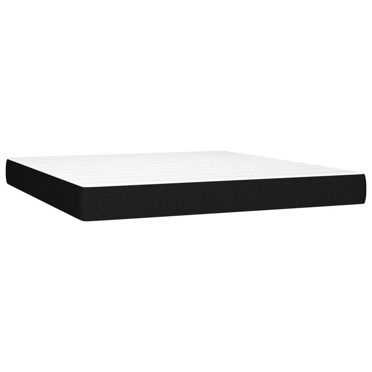 Boxspring met matras en LED stof zwart 160x200 cm