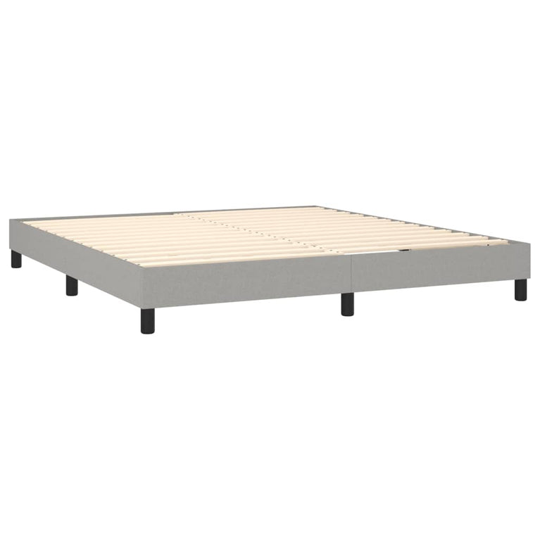 Boxspring met matras en LED stof lichtgrijs 160x200 cm