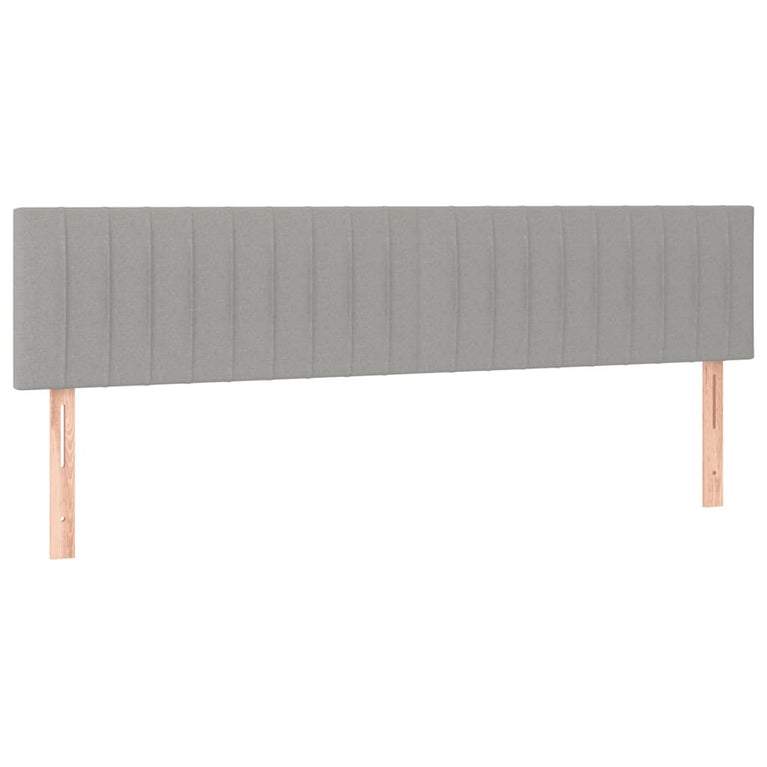 Boxspring met matras en LED stof lichtgrijs 160x200 cm