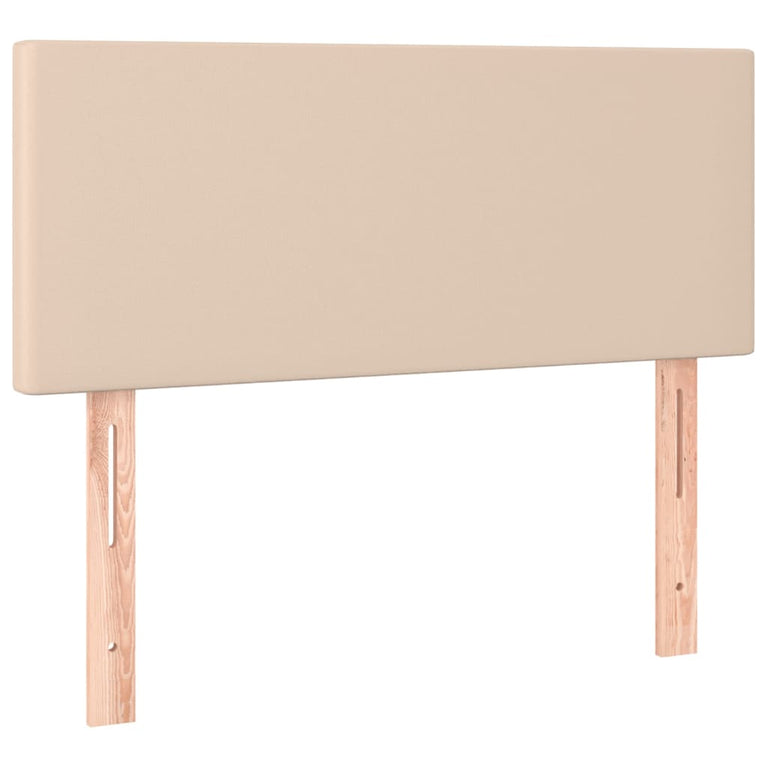 Boxspring met matras en LED kunstleer cappuccinokleur 90x190 cm