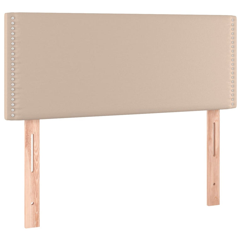 Boxspring met matras en LED kunstleer cappuccinokleur 90x190 cm
