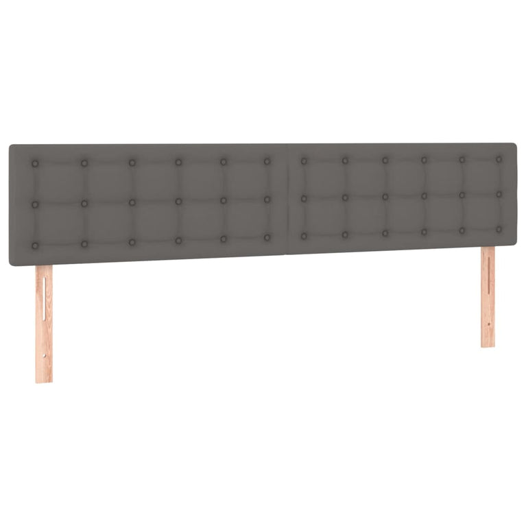 Boxspring met matras en LED kunstleer grijs 160x200 cm