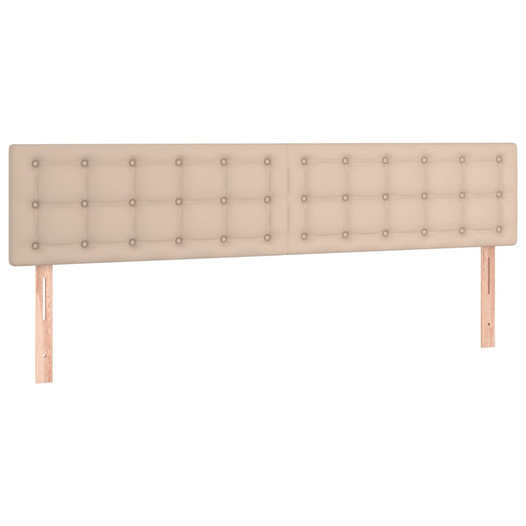Boxspring met matras en LED kunstleer cappuccinokleur 160x200cm