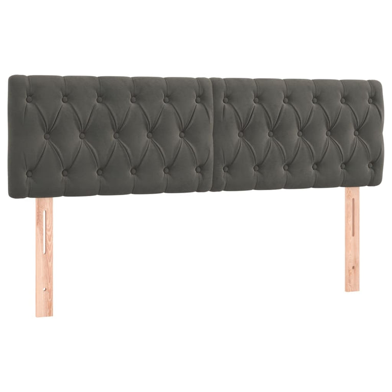 Boxspring met matras en LED fluweel donkergrijs 140x190 cm