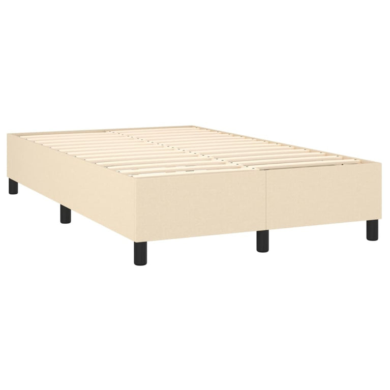 Boxspring met matras en LED stof crèmekleurig 120x200 cm