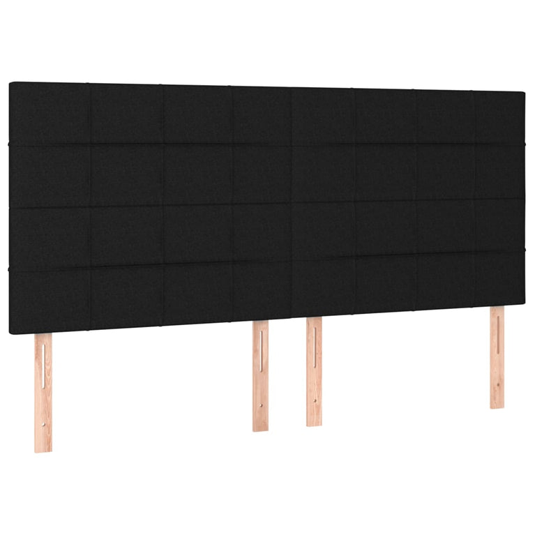 Boxspring met matras en LED stof zwart 160x200 cm