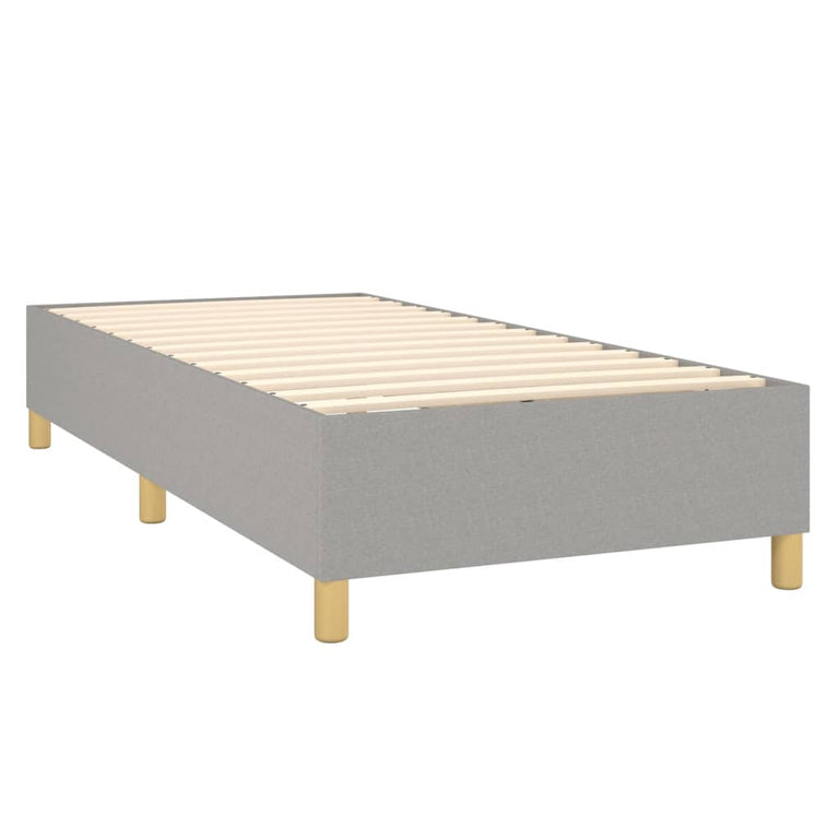 Boxspring met matras en LED stof lichtgrijs 80x200 cm