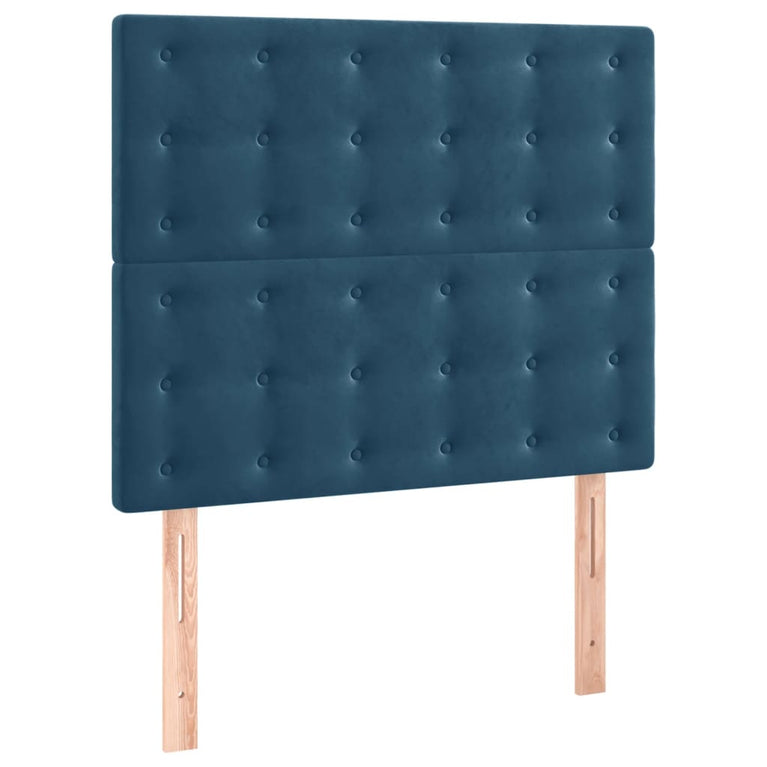 Boxspring met matras en LED fluweel donkerblauw 120x200 cm