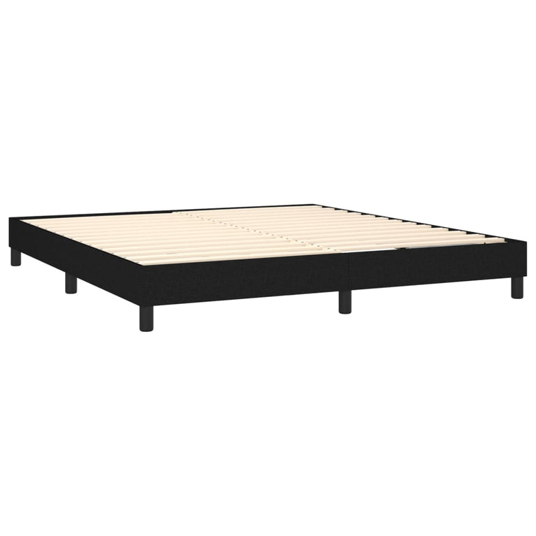 Boxspring met matras stof zwart 160x200 cm