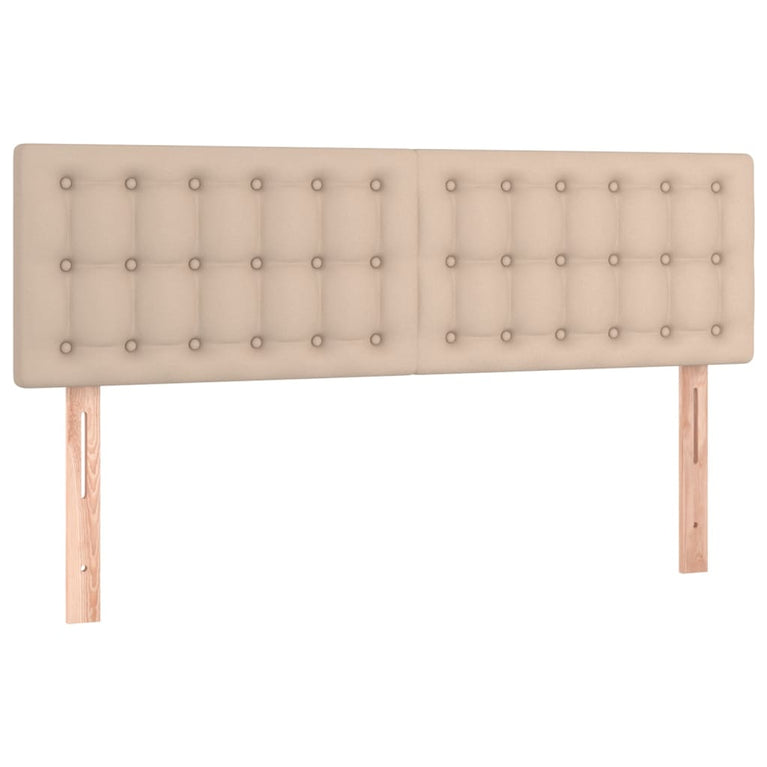 Boxspring met matras kunstleer cappuccinokleurig 140x200 cm