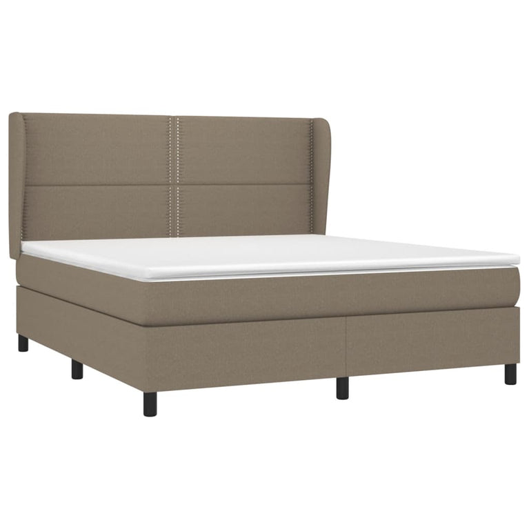 Boxspring met matras stof taupe 160x200 cm
