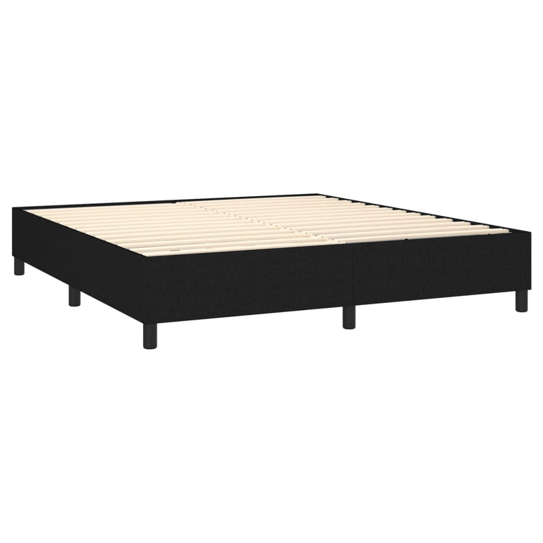 Boxspring met matras stof zwart 160x200 cm