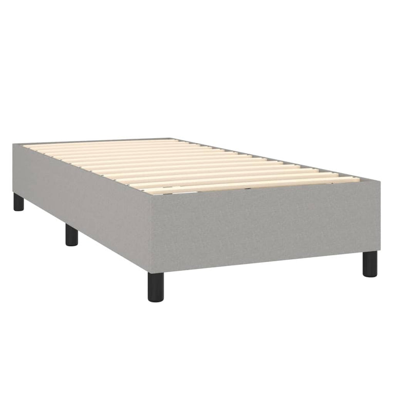 Boxspring met matras stof lichtgrijs 80x200 cm