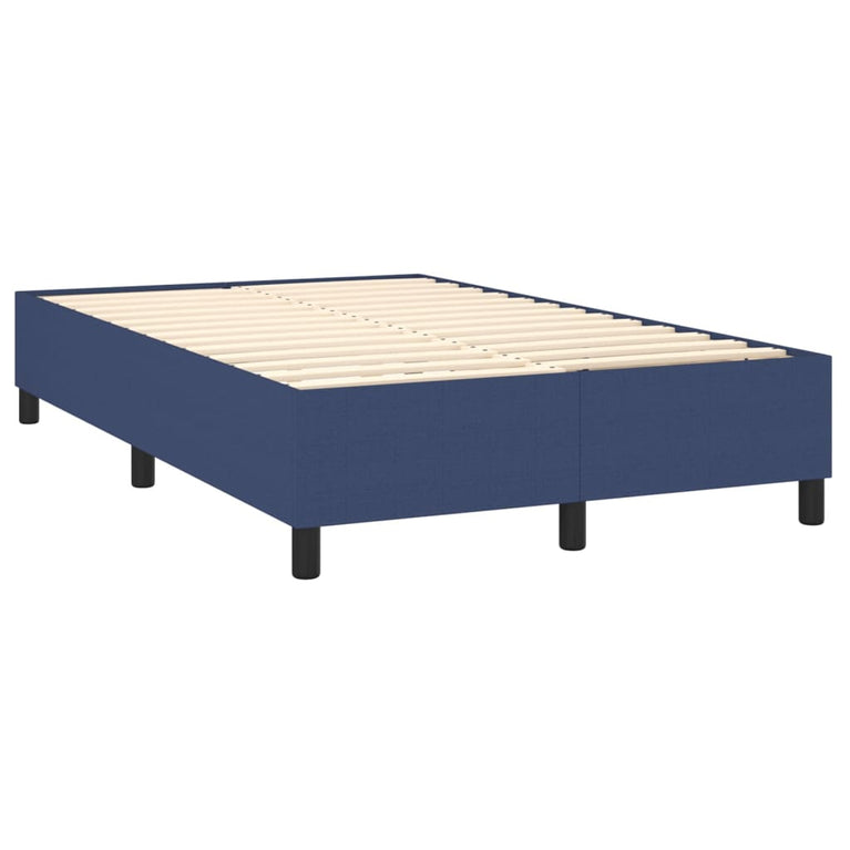 Boxspring met matras stof blauw 140x190 cm