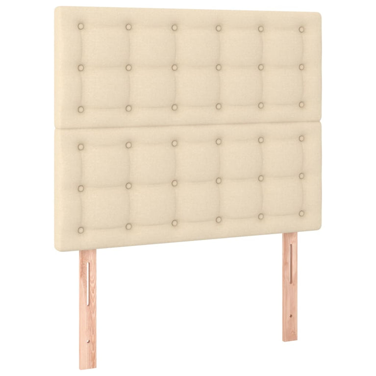 Boxspring met matras stof crèmekleurig 100x200 cm