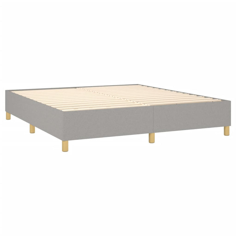 Boxspring met matras stof lichtgrijs 160x200 cm