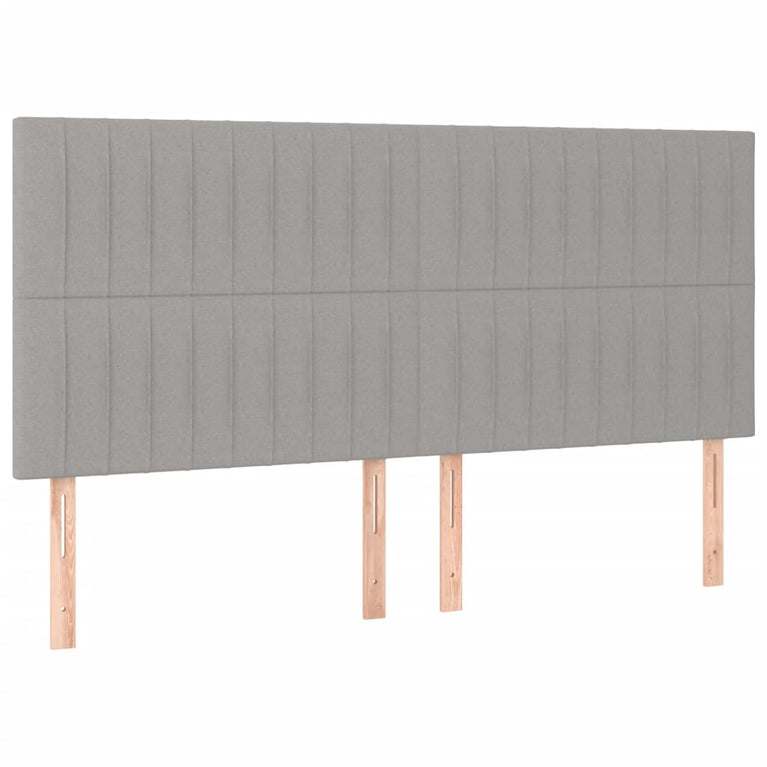 Boxspring met matras stof lichtgrijs 160x200 cm