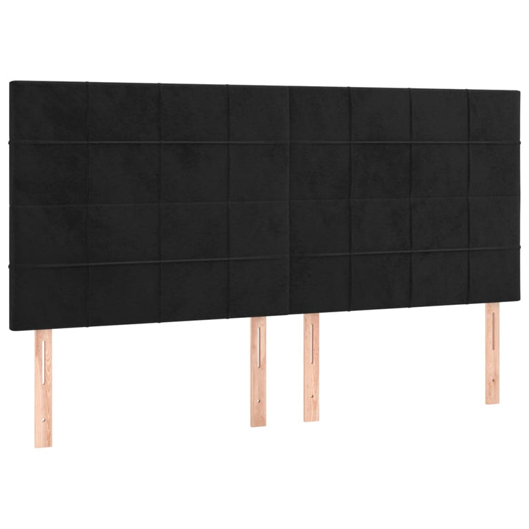 Boxspring met matras fluweel zwart 180x200 cm