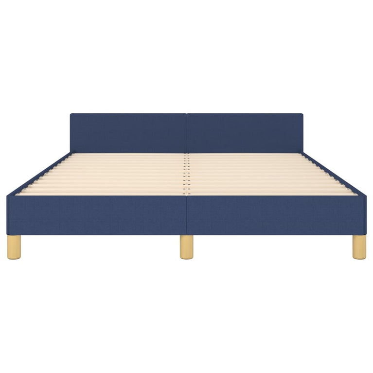 Bedframe met hoofdeinde stof blauw 140x200 cm