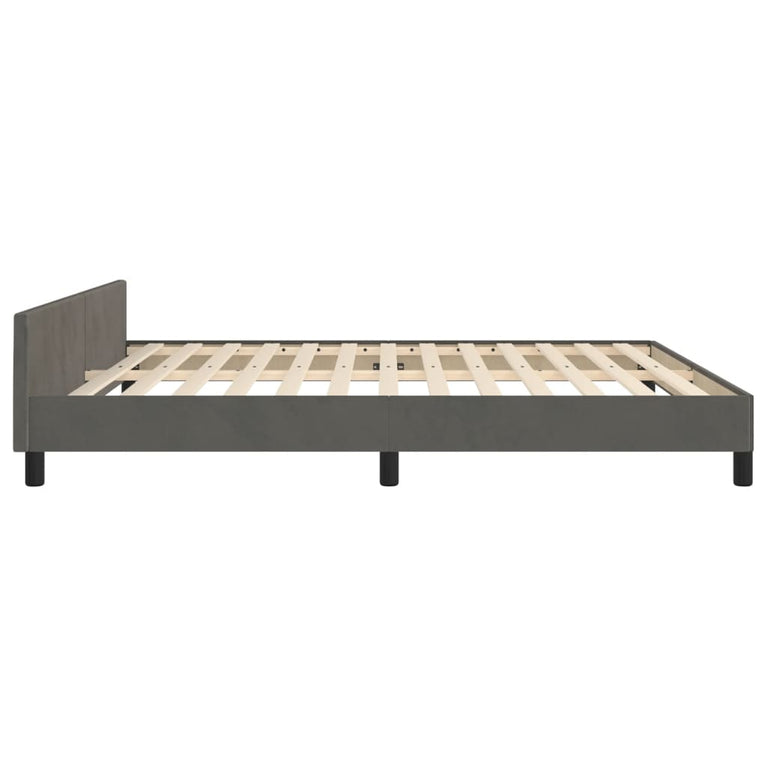 Bedframe met hoofdeinde fluweel donkergrijs 160x200 cm