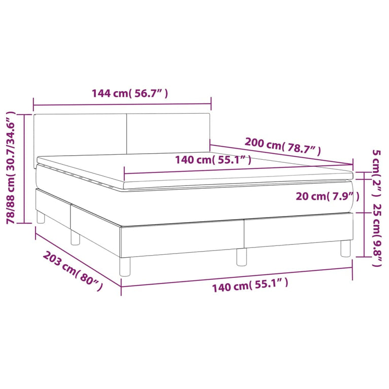 Boxspring met matras kunstleer cappuccinokleurig 140x200 cm