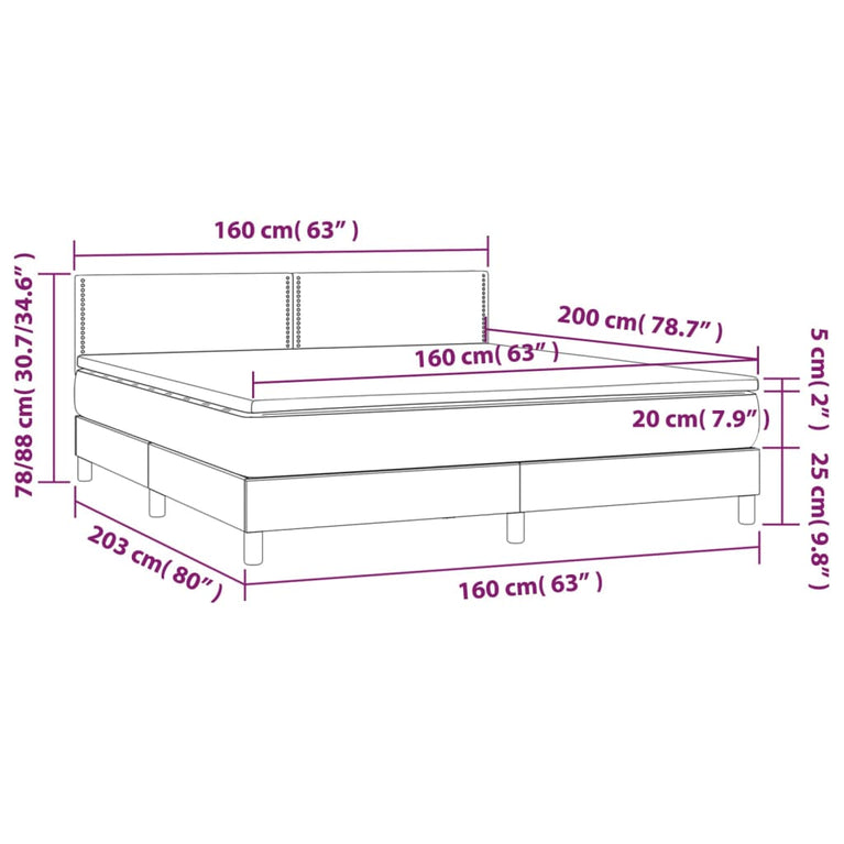 Boxspring met matras kunstleer cappuccinokleurig 160x200 cm