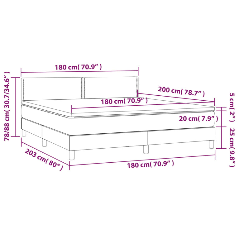 Boxspring met matras kunstleer cappuccinokleurig 180x200 cm