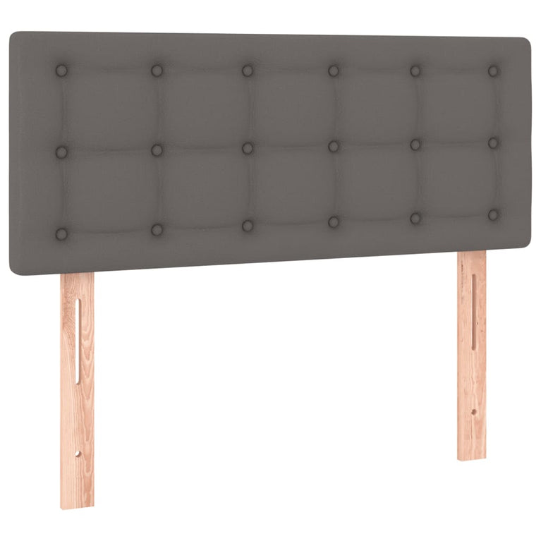 Boxspring met matras kunstleer grijs 120x200 cm