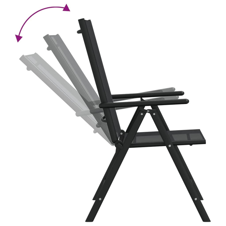 7-delige Tuinset aluminium zwart