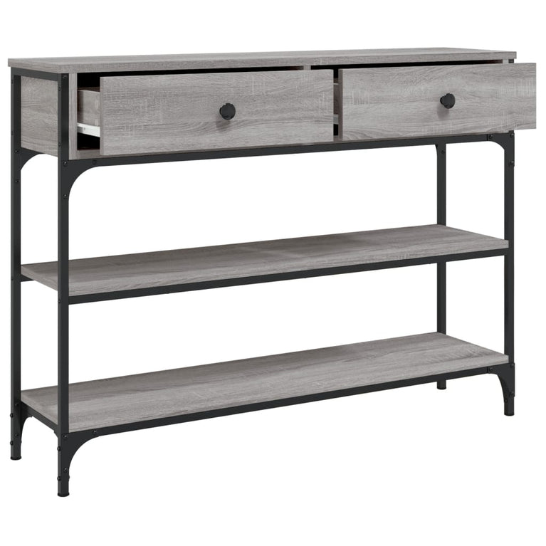 Wandtafel 100x25x75 cm bewerkt hout grijs sonoma eikenkleurig