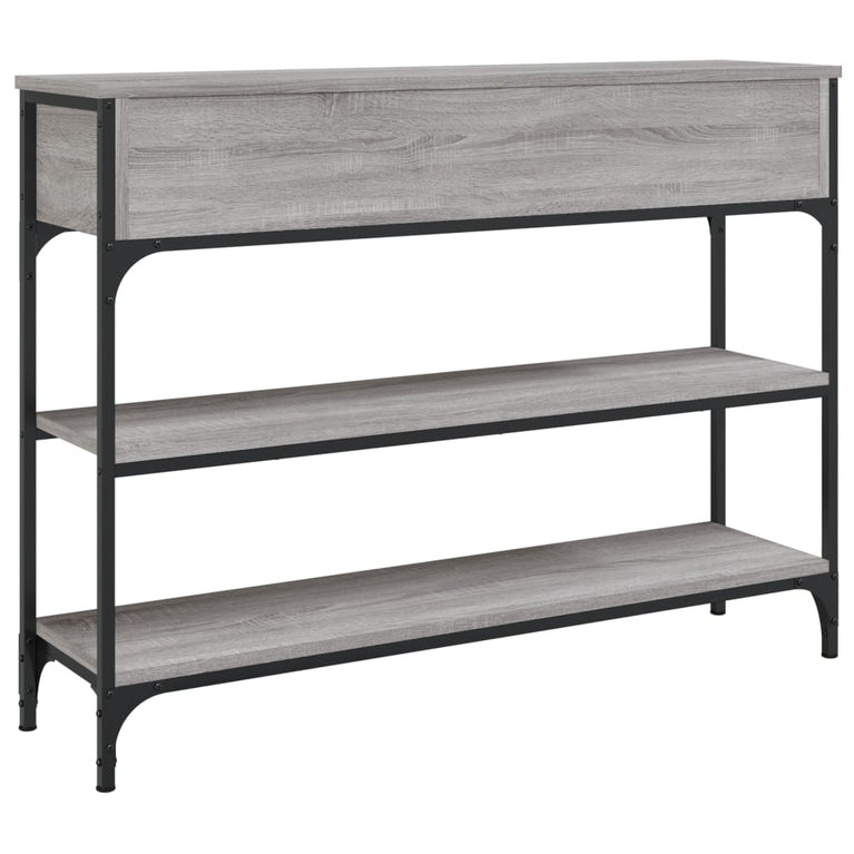 Wandtafel 100x25x75 cm bewerkt hout grijs sonoma eikenkleurig