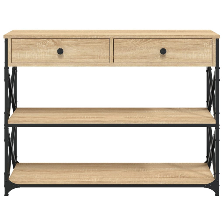 Wandtafel 100x28x75 cm bewerkt hout sonoma eikenkleurig