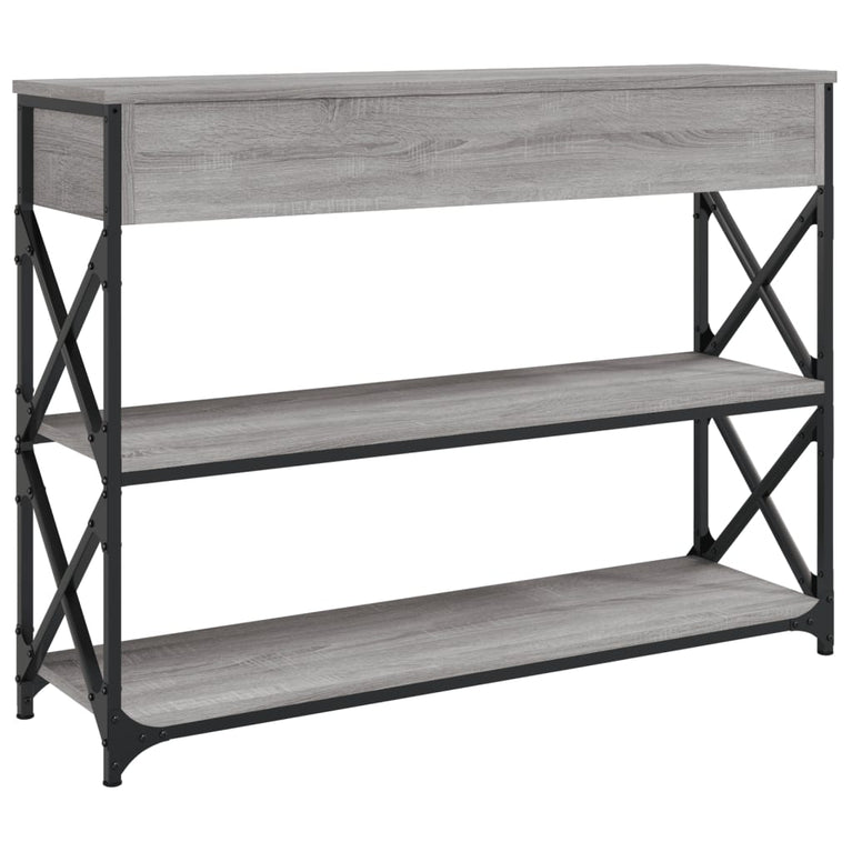Wandtafel 100x28x75 cm bewerkt hout grijs sonoma eikenkleurig