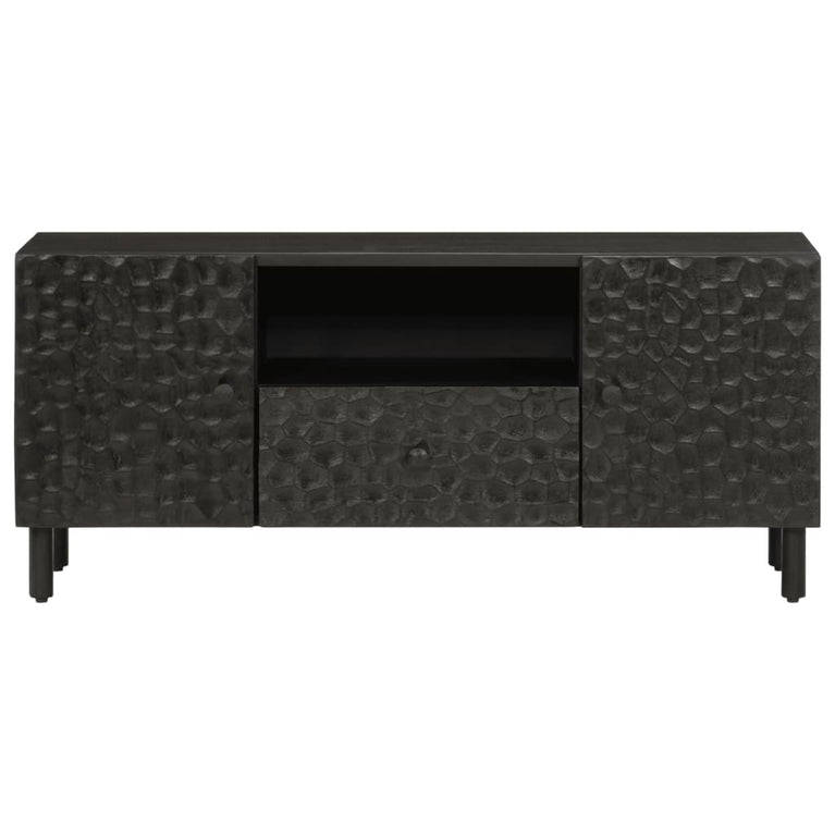 Tv-meubel 105x33x46 cm massief mangohout zwart