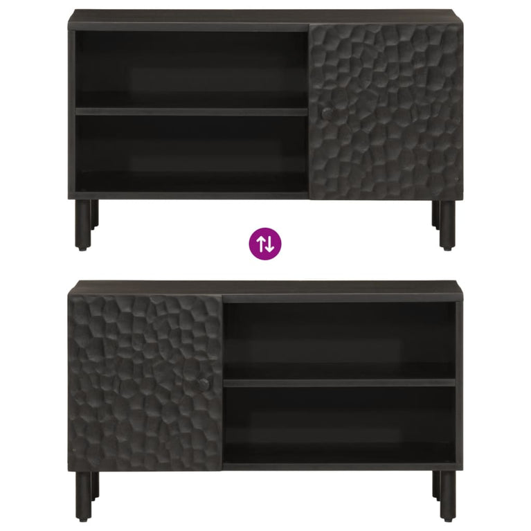 Tv-meubel 80x31x46 cm massief mangohout zwart