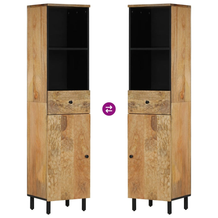 Badkamerkast 38x33x160 cm massief mangohout
