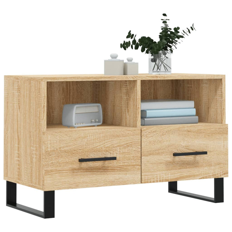 Tv-meubel 80x36x50 cm bewerkt hout sonoma eiken