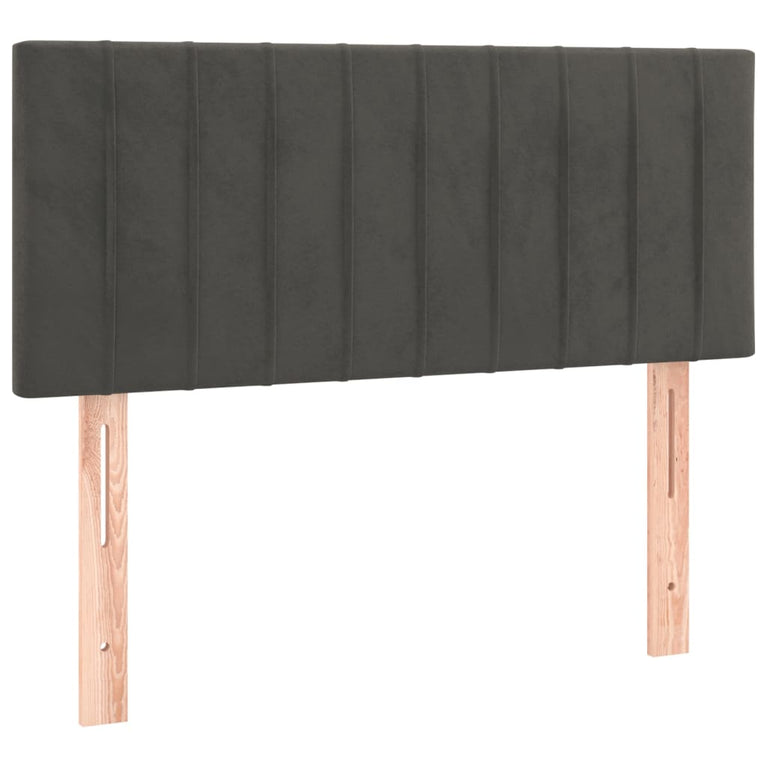 Boxspring met matras fluweel donkergrijs 120x200 cm