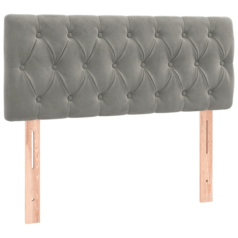 Boxspring met matras fluweel lichtgrijs 90x200 cm