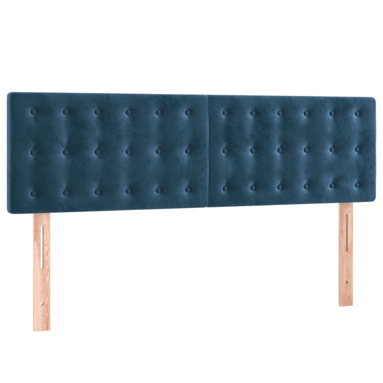 Boxspring met matras fluweel donkerblauw 140x190 cm
