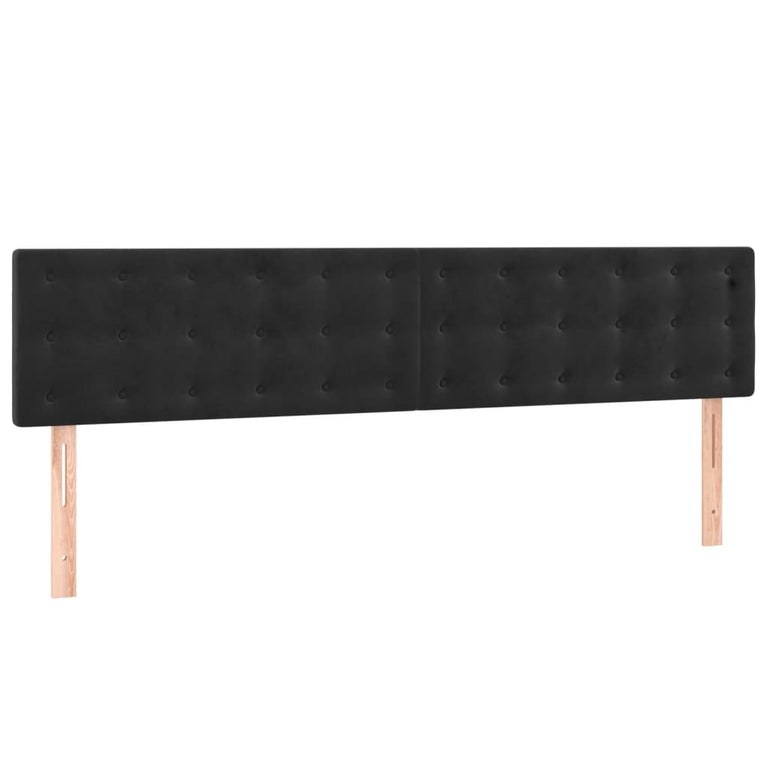 Boxspring met matras fluweel zwart 160x200 cm