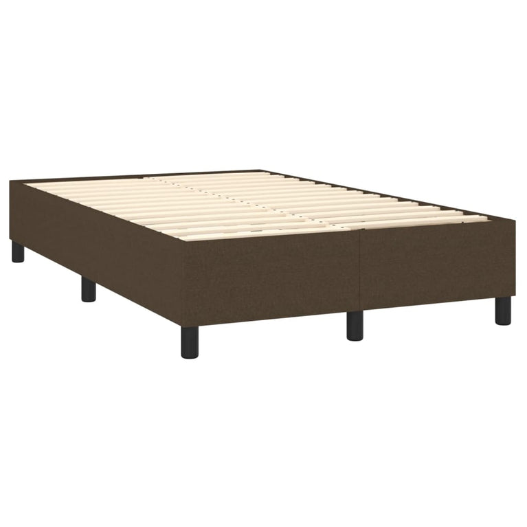 Boxspring met matras stof donkerbruin 120x200 cm