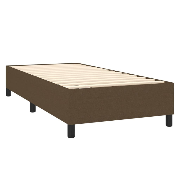 Boxspring met matras stof donkerbruin 80x200 cm