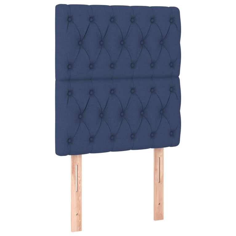 Boxspring met matras stof blauw 80x200 cm